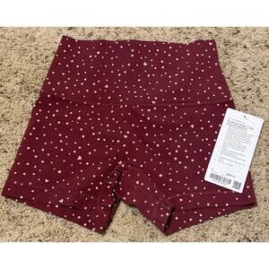 Lululemon Align No Line HR Short 6 4" Heart Scatter Dot Burgundy Bay Candy Cloud